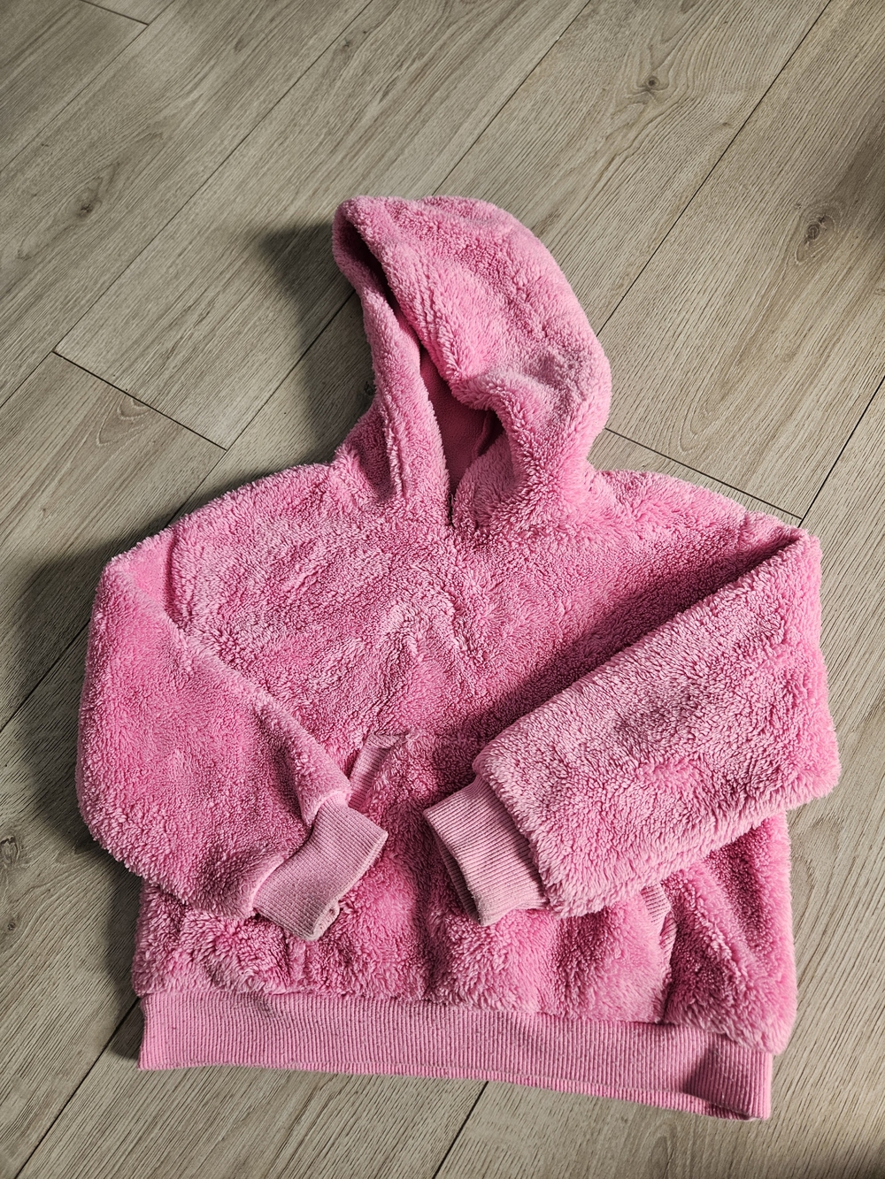 George Pink Fleece Sherpa Plush Hoodie Sweatshirt Kids Size XS (4-5)